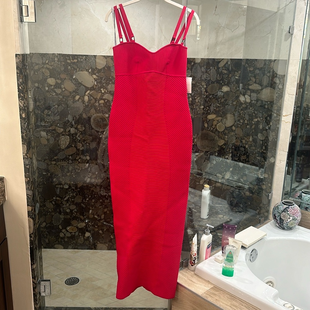 Herve Ledger Pink Bandage Dress M